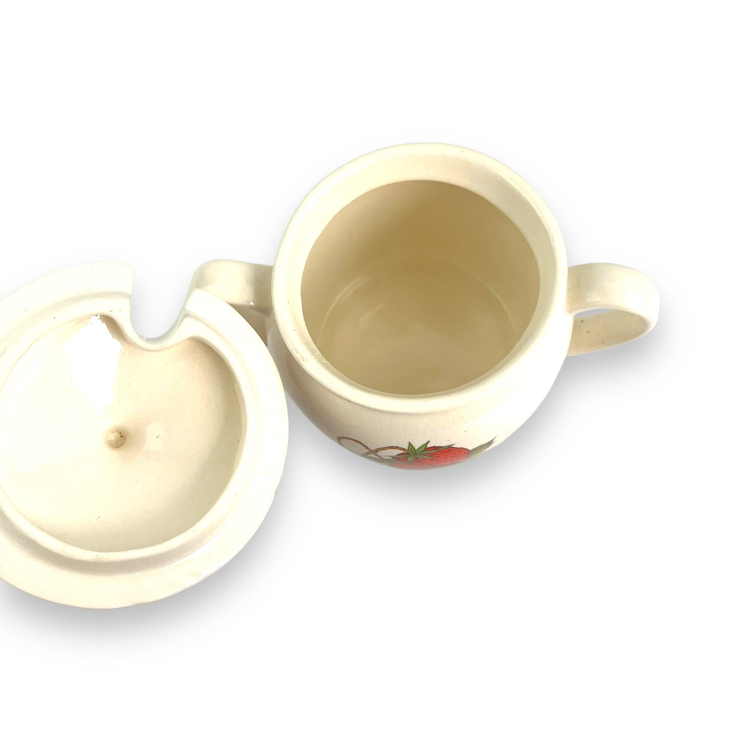 Strawberry storage jar with lid and two handles