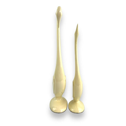 Cream Bird Statue Pair