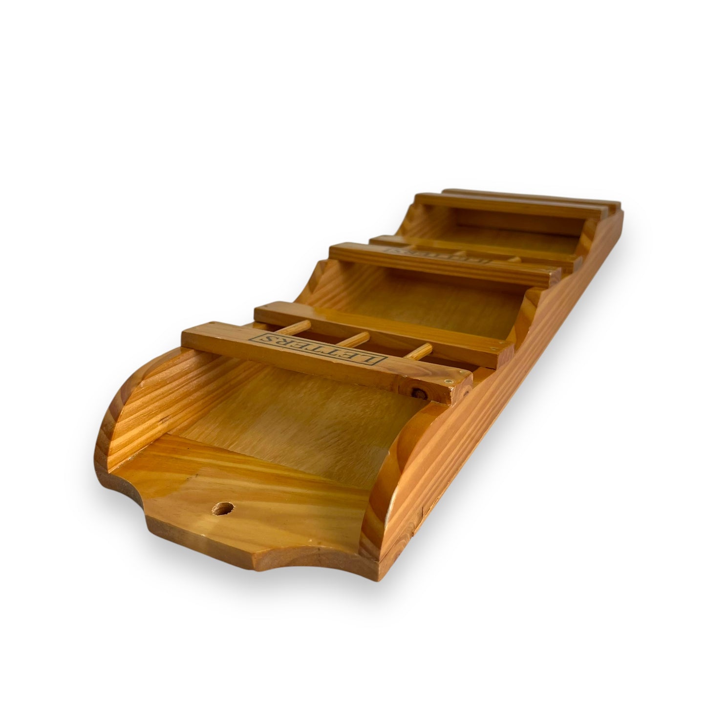 Wooden Letter Organizer with Hooks