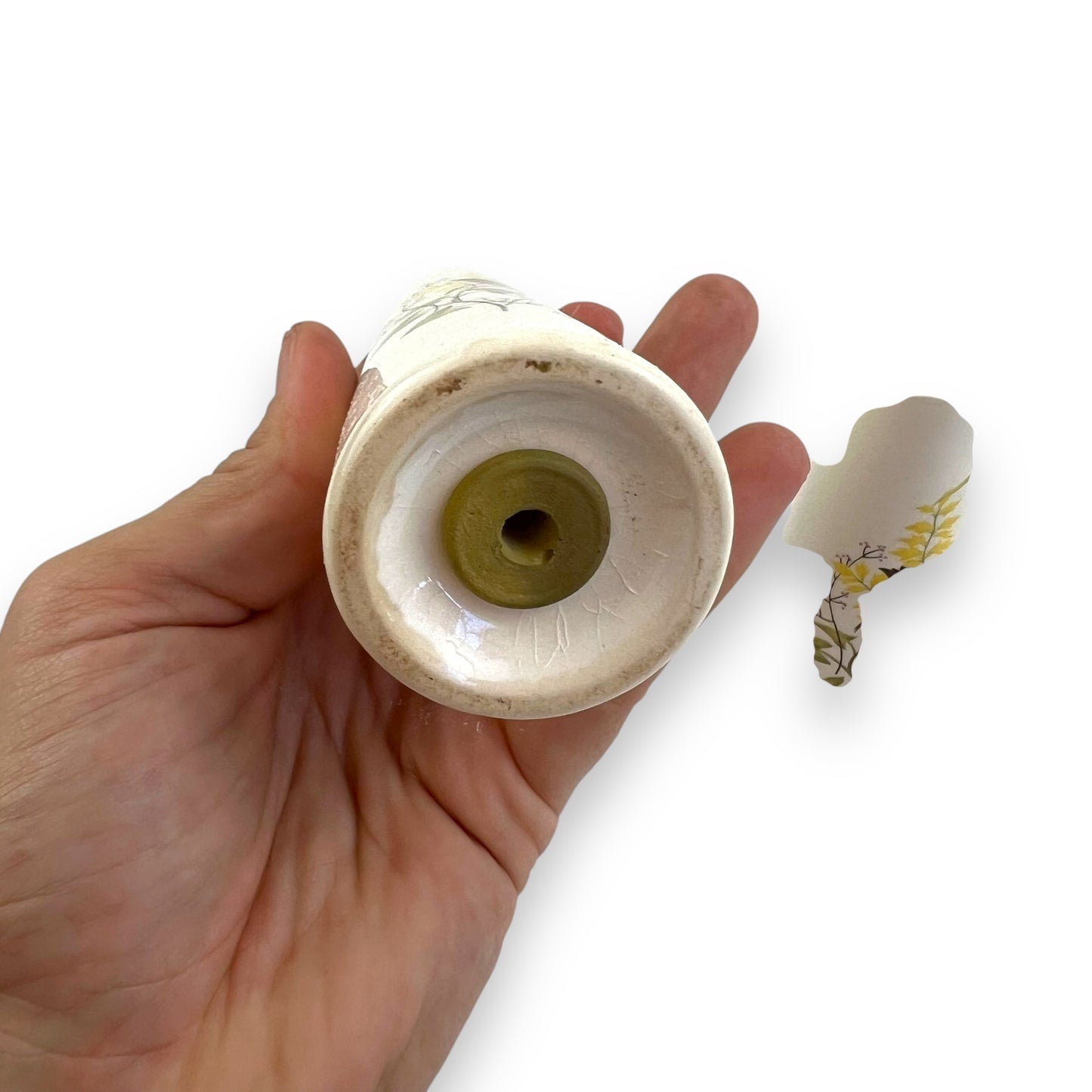 Brown Leaf with yellow flower salt and pepper shaker set