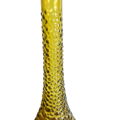 Olive Green Hobnail Genie Bottle
