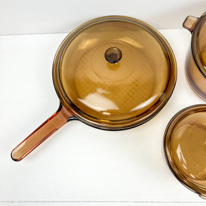 Vision Corning France Pots and Saucepan Glass Set with Lids