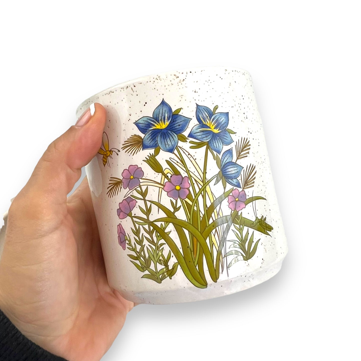 Blue and Purple Flower Canister with lid