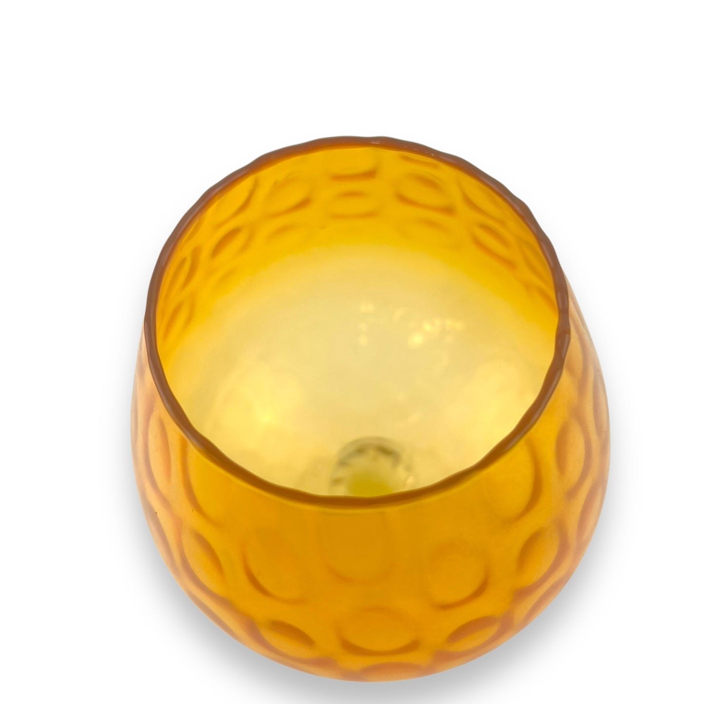 Orange Empoli Glass Candy Dish / Brandy Balloon Vase