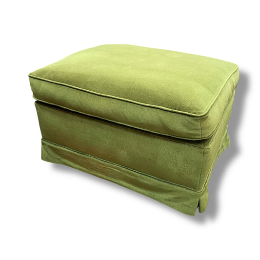 Ottoman — Green Velvet Upholstery, Feather Cushion