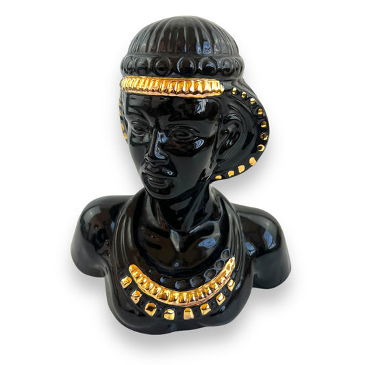 Black and Gold Female Bust Statue
