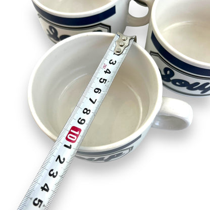 Blue and white soup mug