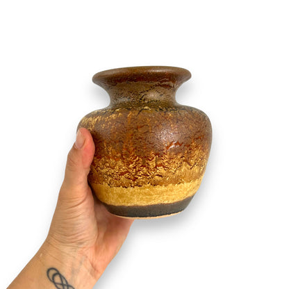 West German Vase brown glaze drip colour