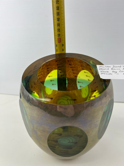 Molten Jewel Vase – Hand Blown Art Glass by Global Views, Made in Poland