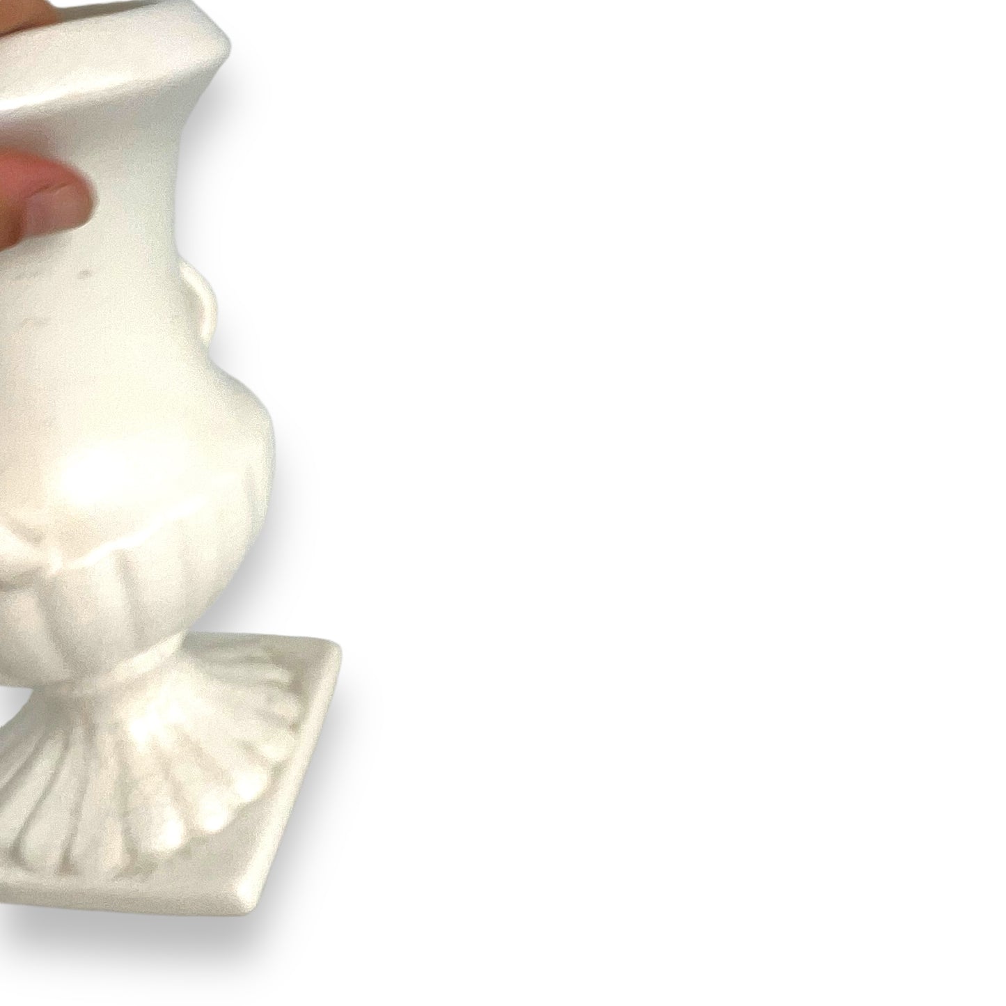 White ceramic urn shape vase (Crazing)