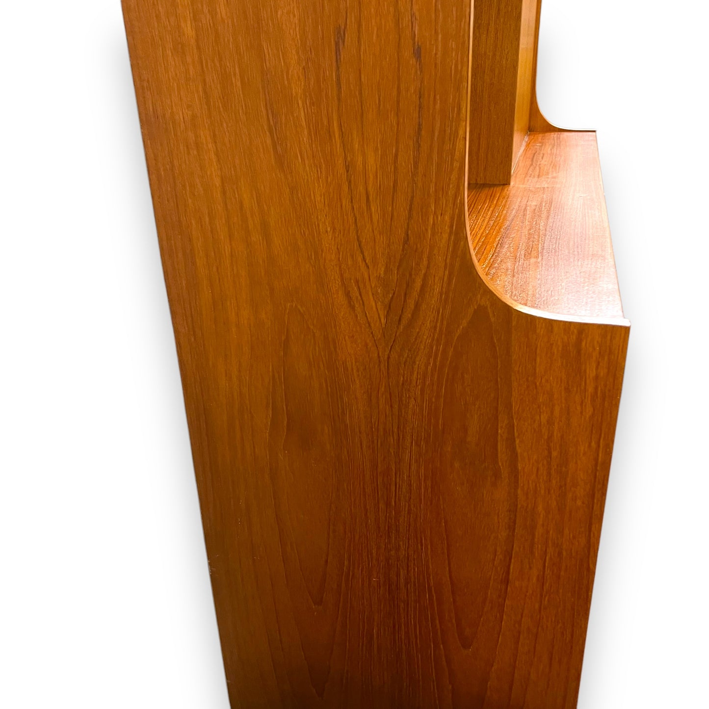 Mid-Century Teak Display Cabinet with pull down Bar section