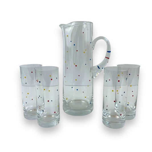 Polka Dot Jug & 4 Glasses