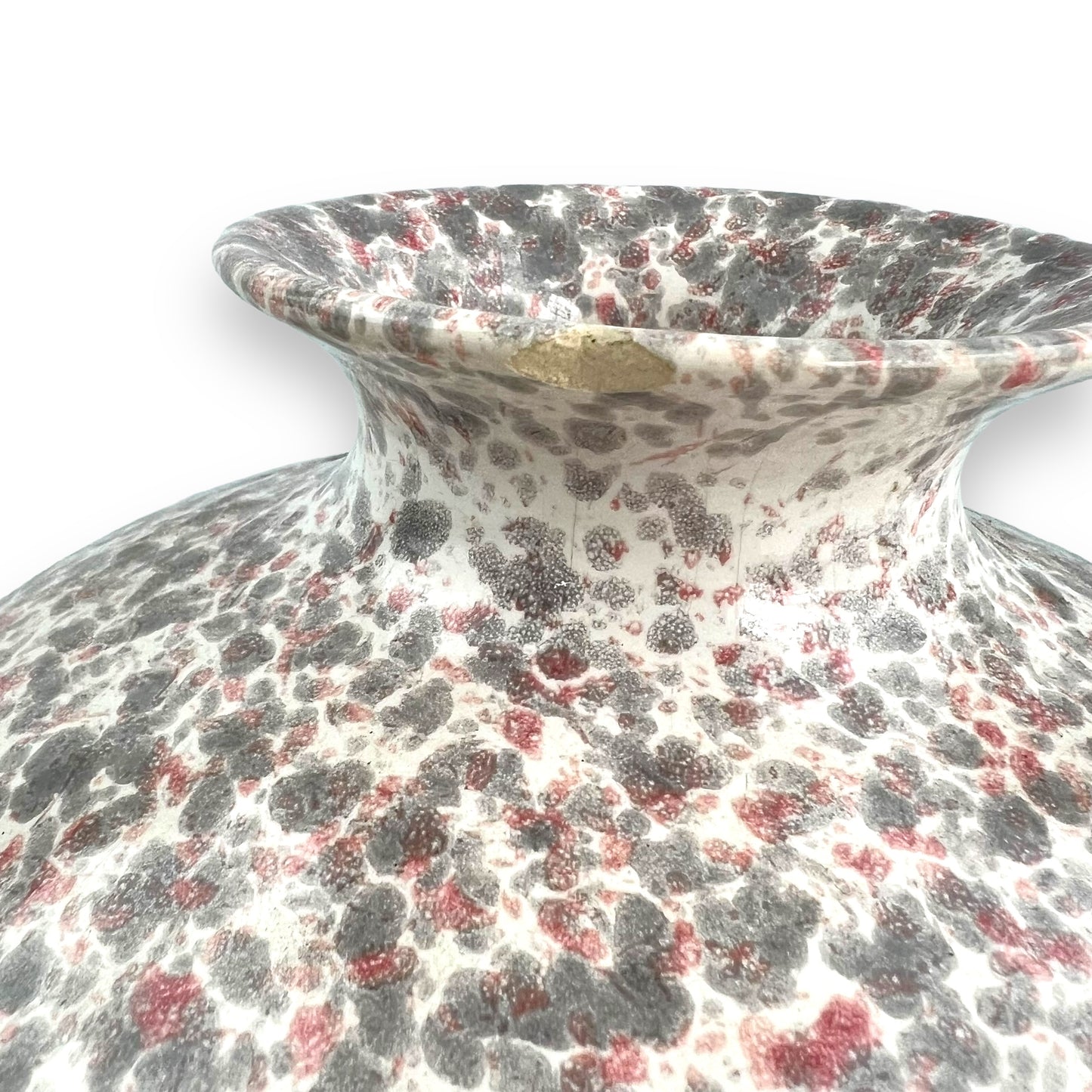 Pink and grey speckled vase
