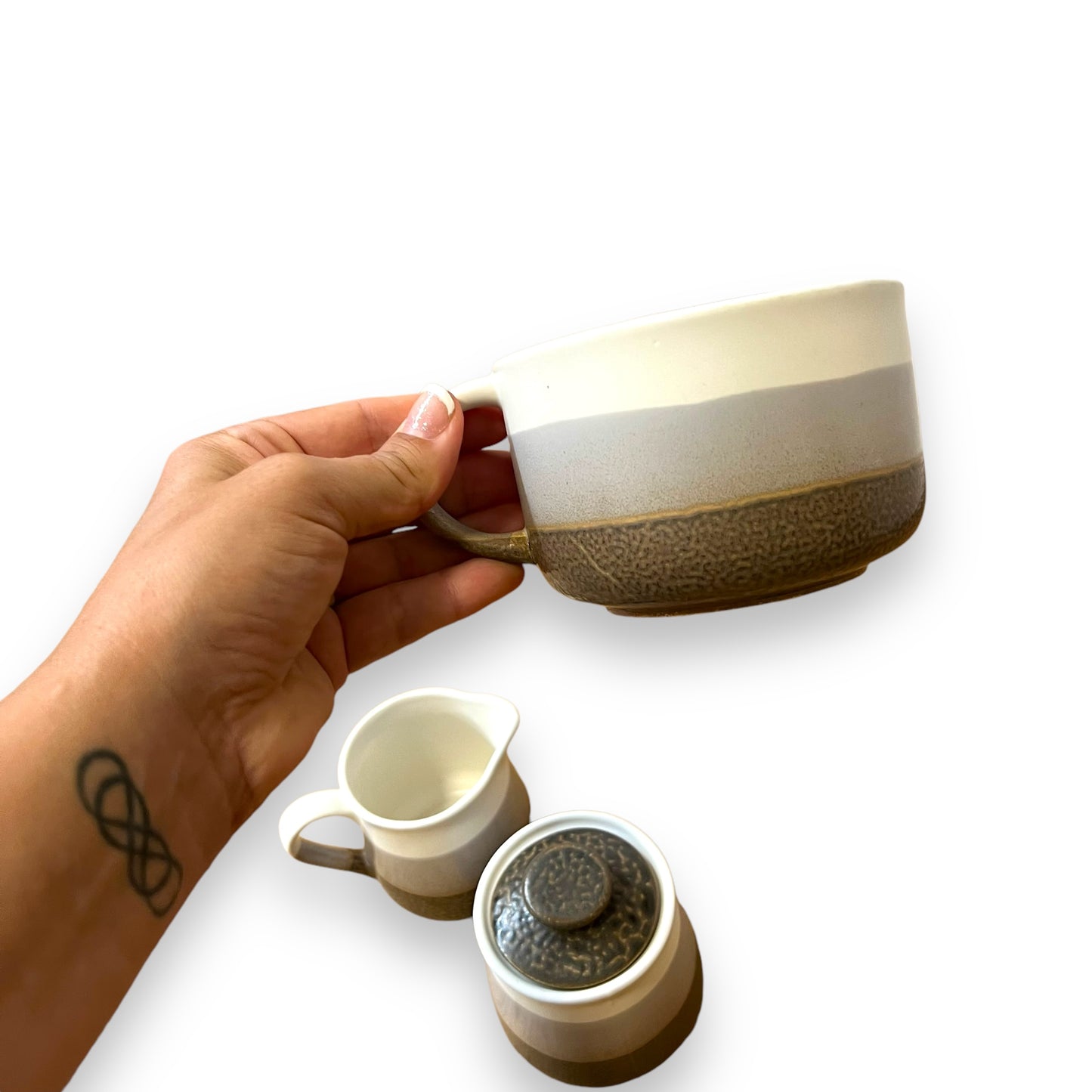 Mug, Sugar Pot, and Creamer Jug Set