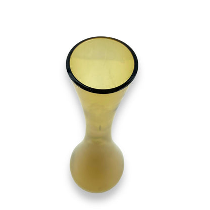 Yellow tall glass vase