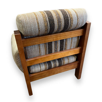 Brown Stripe wooden frame chair