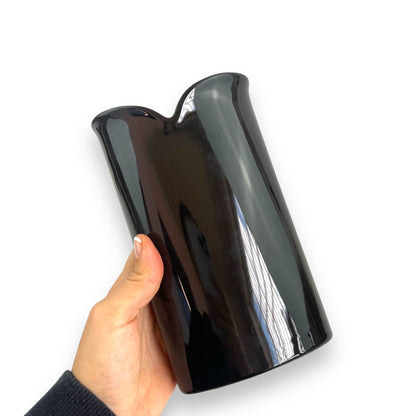 Black ceramic Vase - Made in Japan