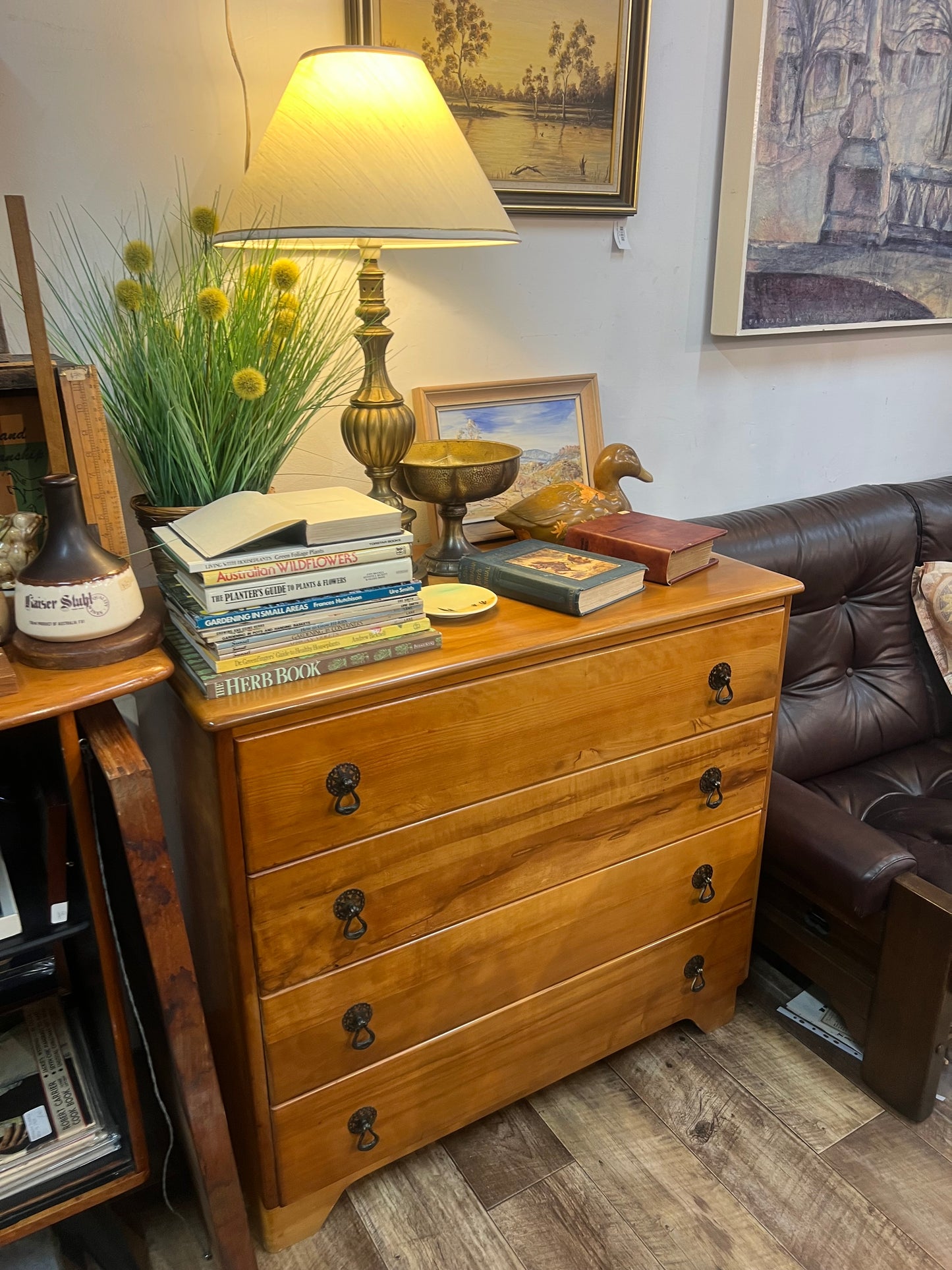 Timber Chest of Drawers with Ring Pull Handles