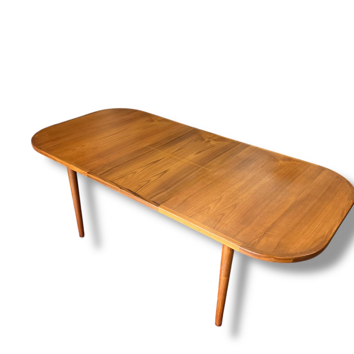 Mid-Century Teak Extension Dining Table – Retro Oval Shape