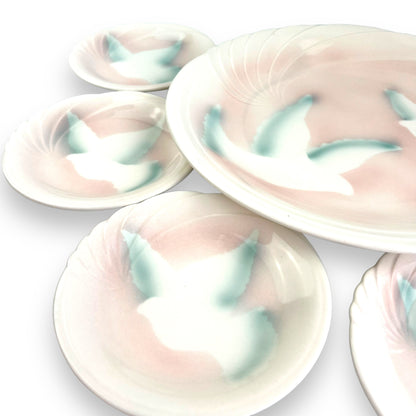 Dove Serving Plate & 6 Side Plates