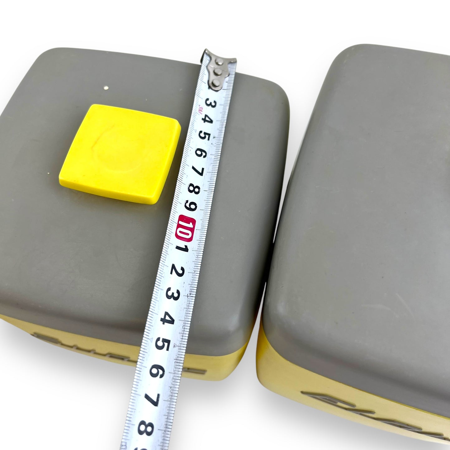 Yellow & Grey 1950s Plastic Nallyware Canister Set of 5 - Coffee, Tea, Rice, Sugar, Flour - Retro Kitchen Storage