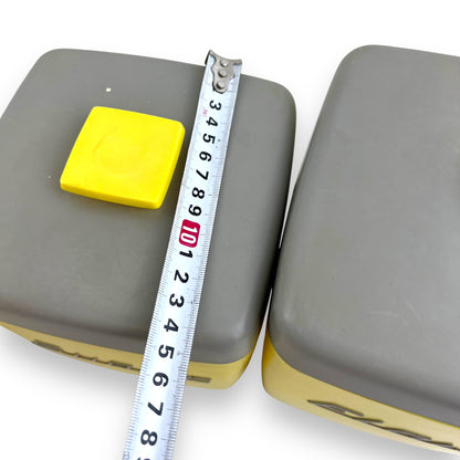 Yellow & Grey 1950s Plastic Nallyware Canister Set of 5 - Coffee, Tea, Rice, Sugar, Flour - Retro Kitchen Storage