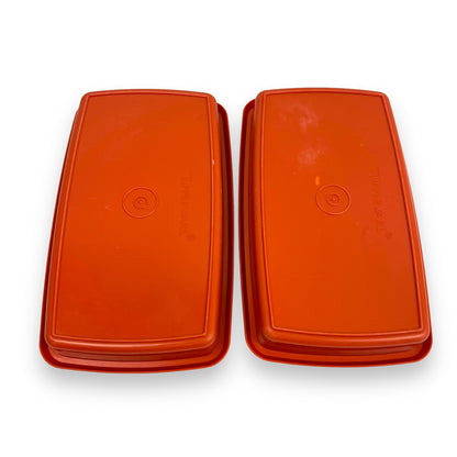 X2 Red Rectangle Tupperware Containers