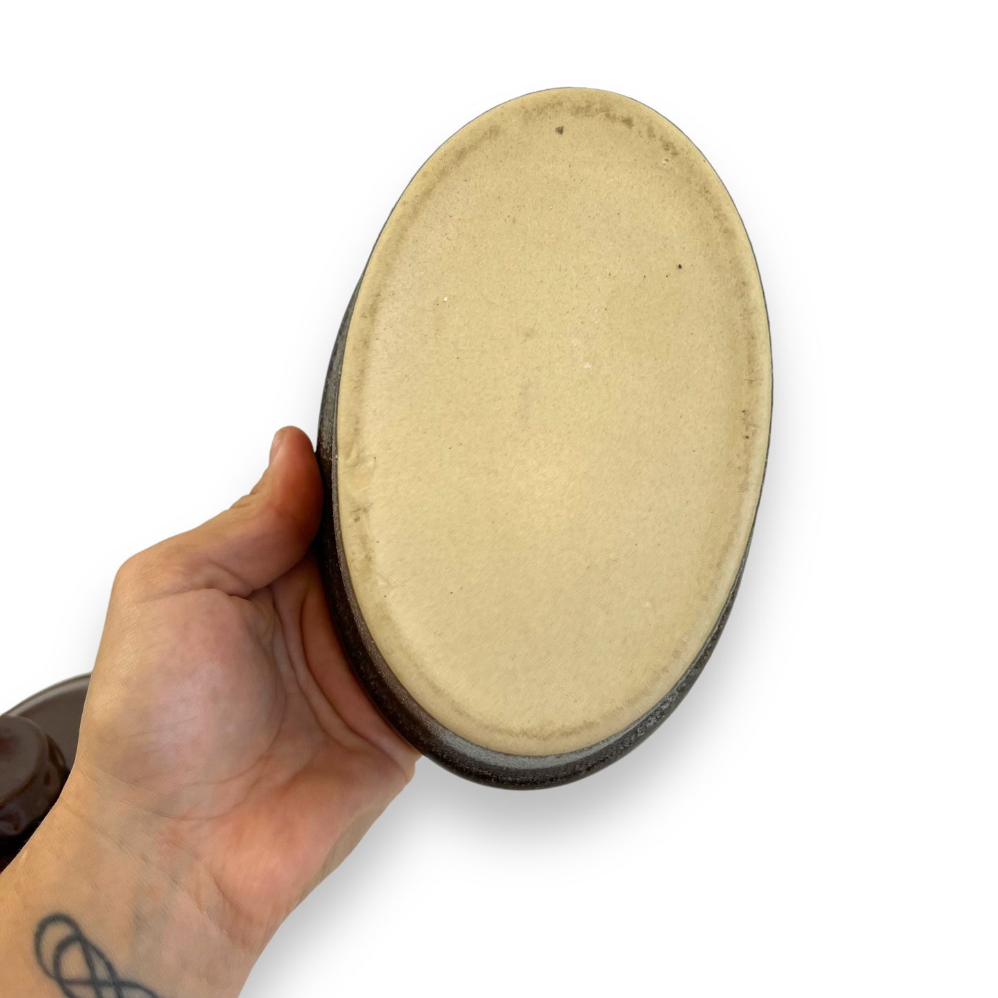 Brown Oval Baking Dish with Lid