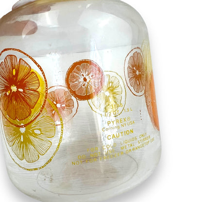 Pyrex Juice Carafe - Citrus Design - Made in USA - Retro 1970s