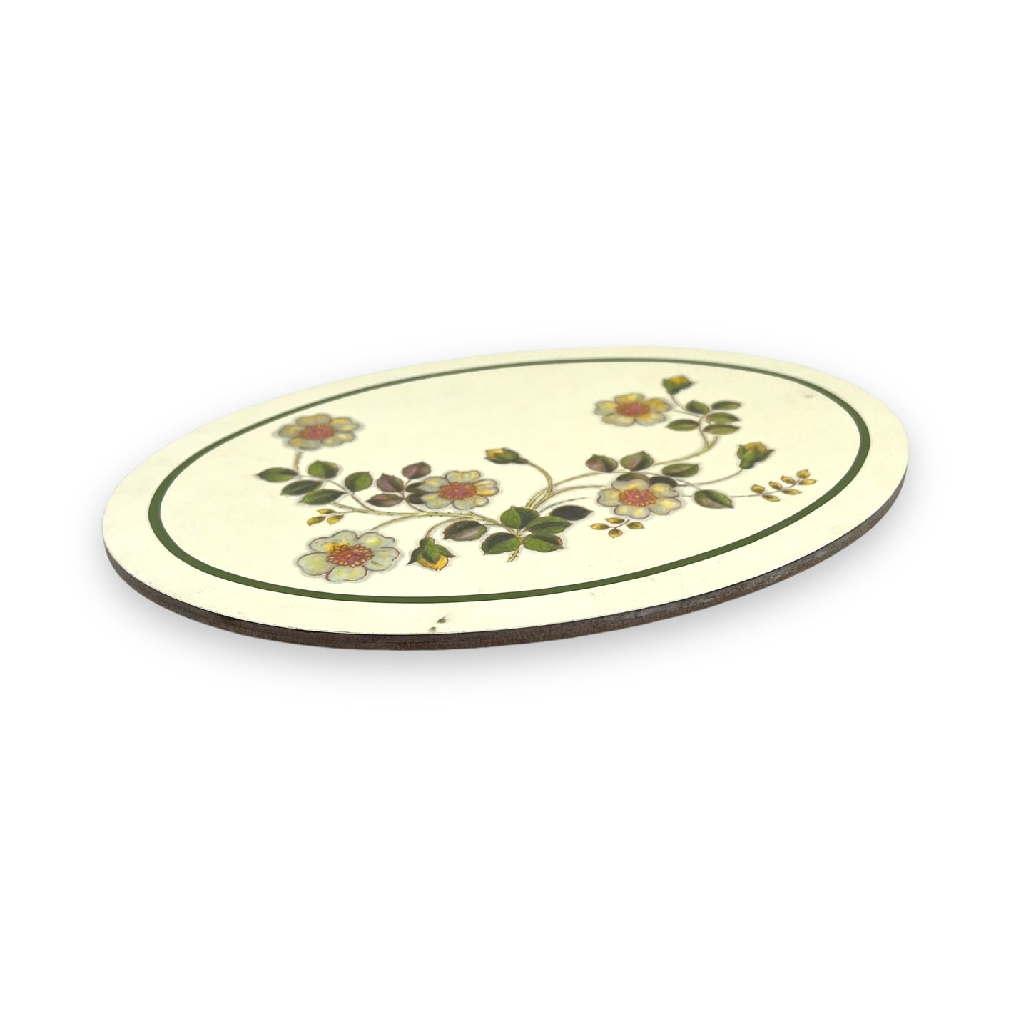 St Michael Melamine Covered Casserole Stand oval shape yellow flowers
