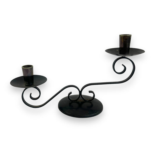 Black Metal Candlestick Holder with swirl design