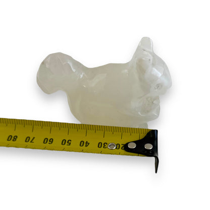 Stone carved squirrel ornament