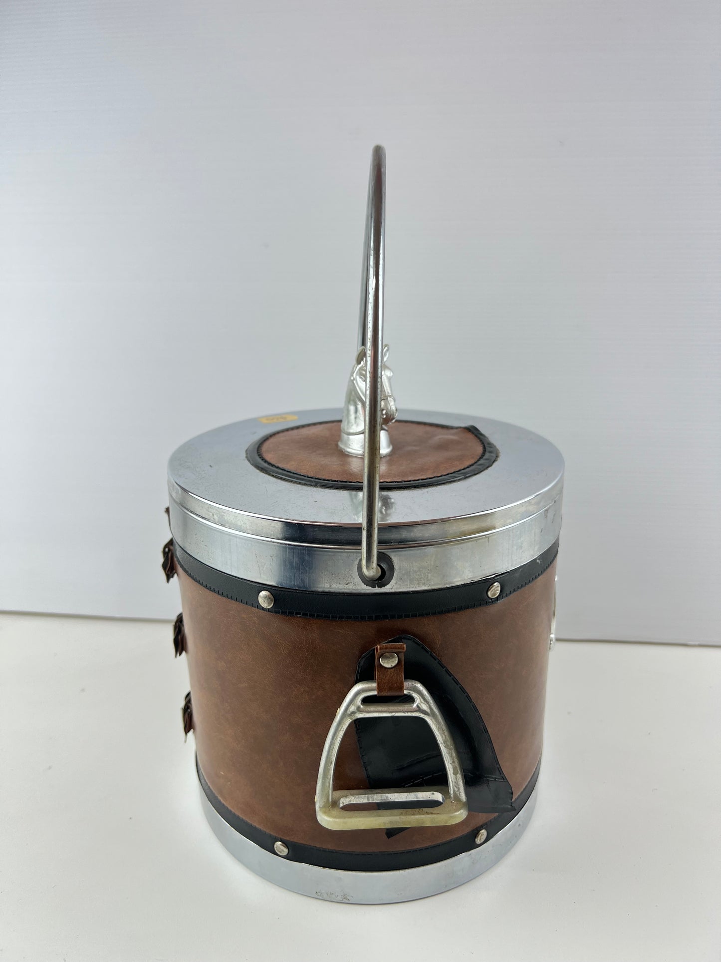 Equestrian Horse Ice Bucket with Stirrup & Horseshoe Details