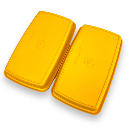 X2 Yellow Tupperware Storage Containers