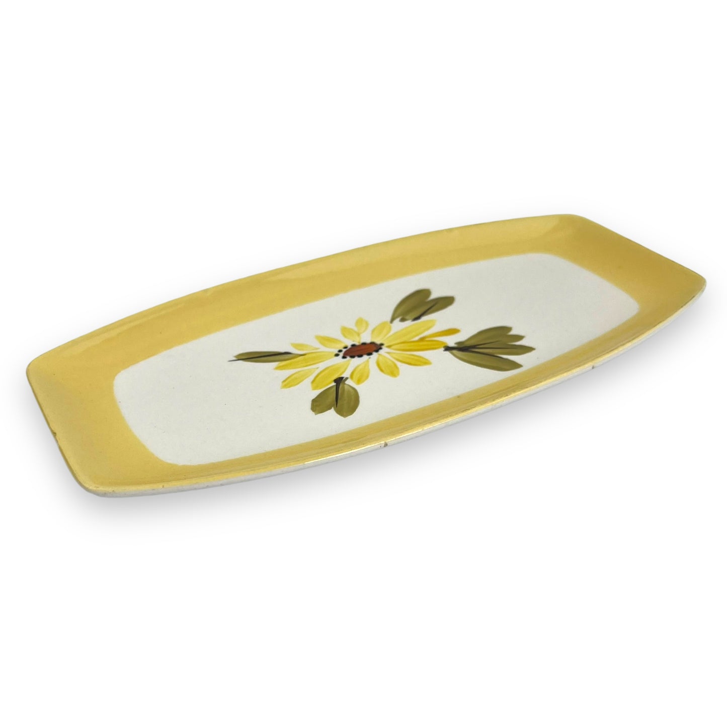 Yellow flower rectangle plate superior ironstone