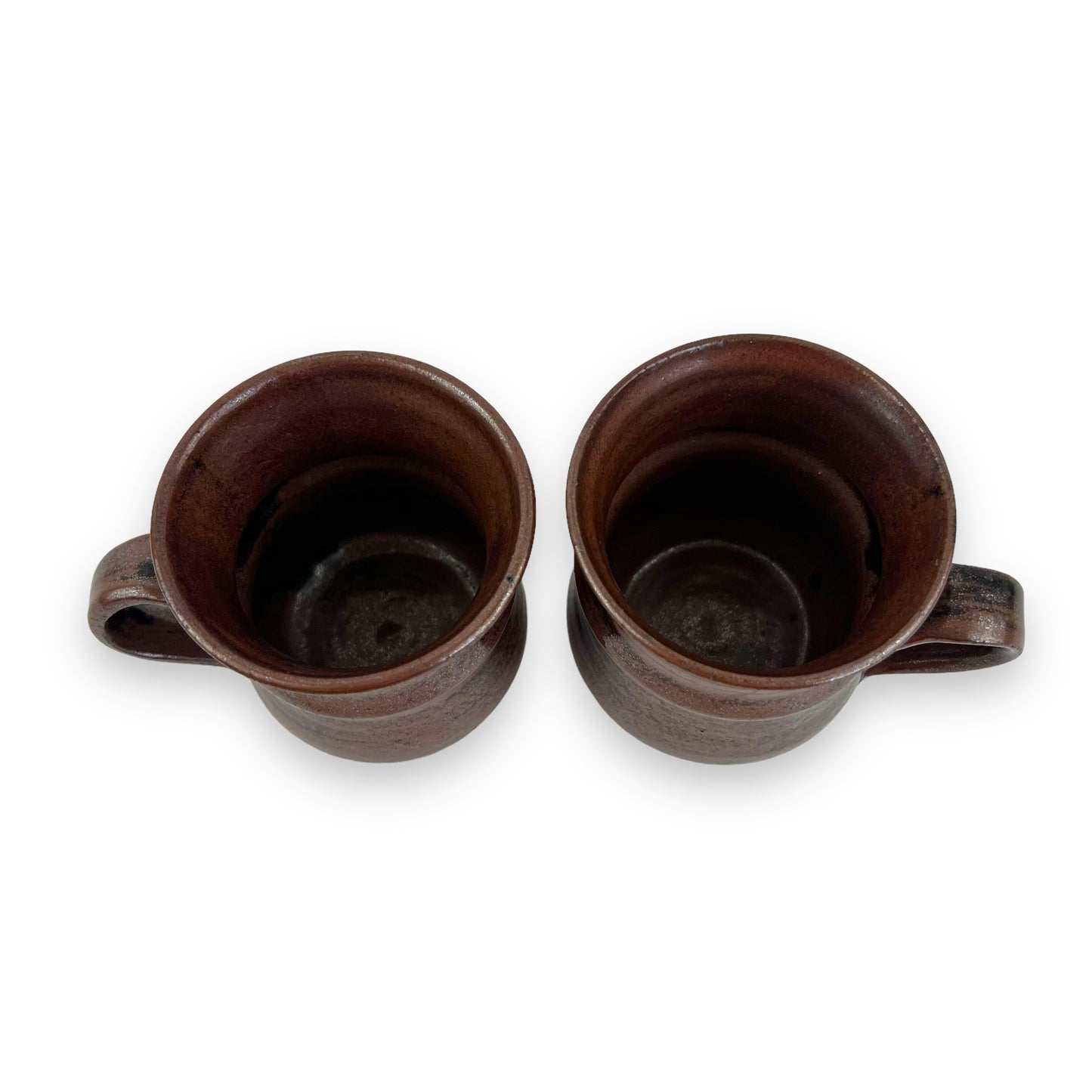 Brown Pottery Mug x2