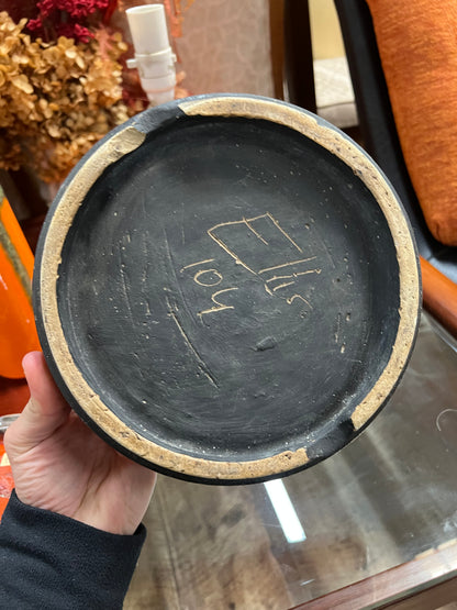 Ellis Pottery Ceramic Ashtray – Orange & Black