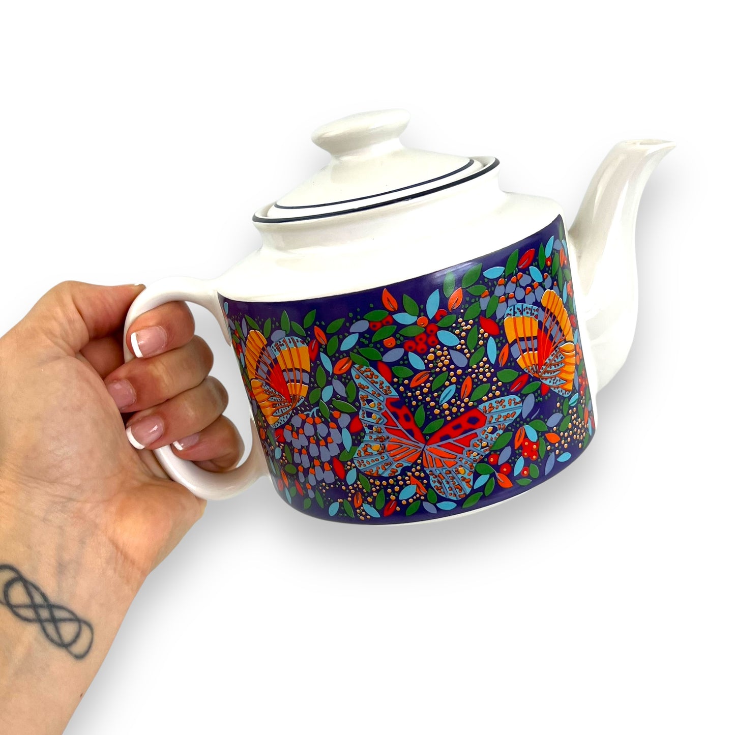 Multi Colour Butterfly Teapot