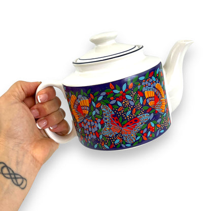 Multi Colour Butterfly Teapot