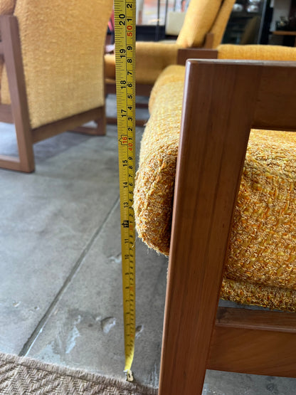 Mustard Yellow Bouclé Two-Seater Lounge