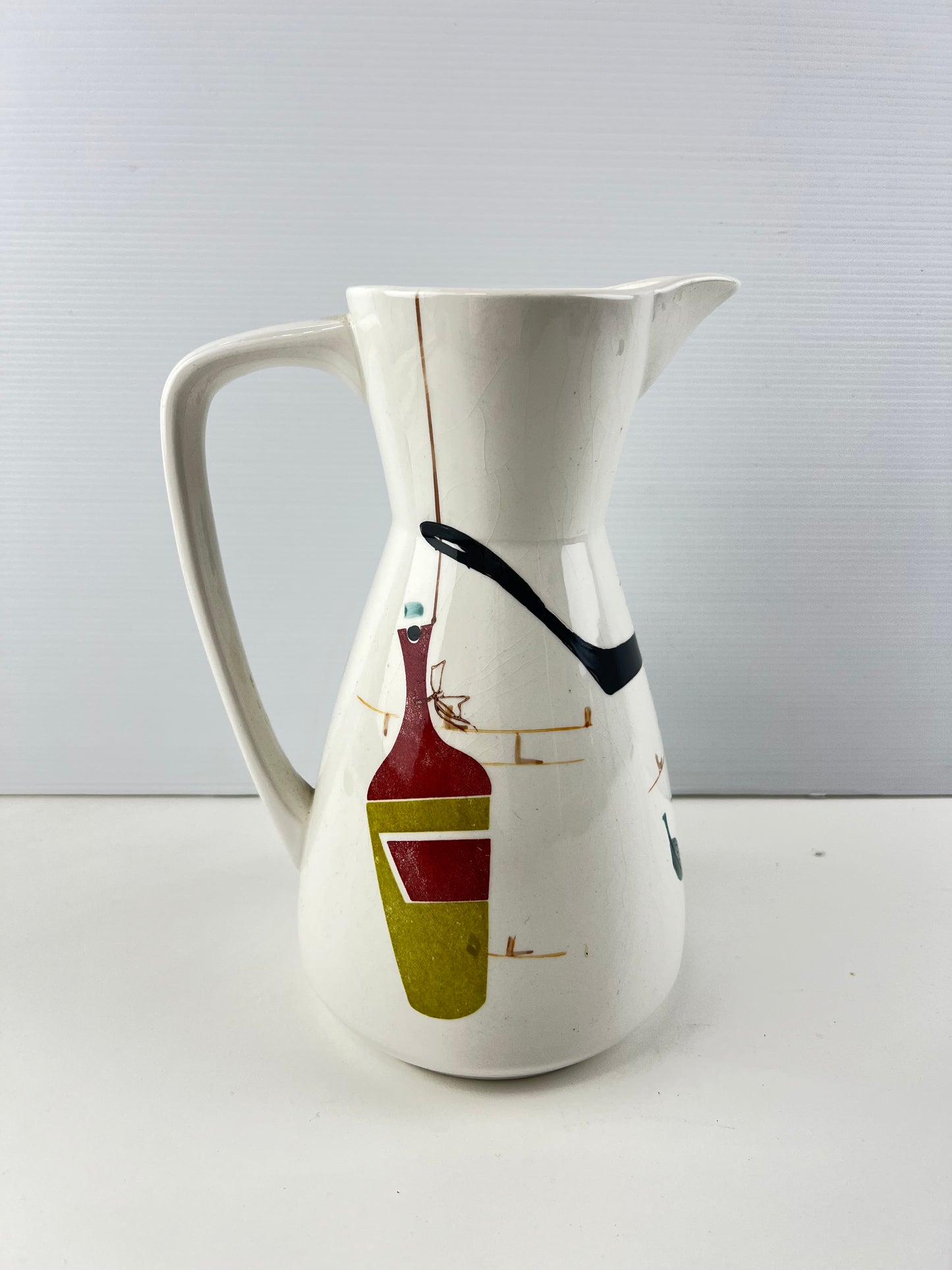 Mid-Century Abstract Fruit Ceramic Jug