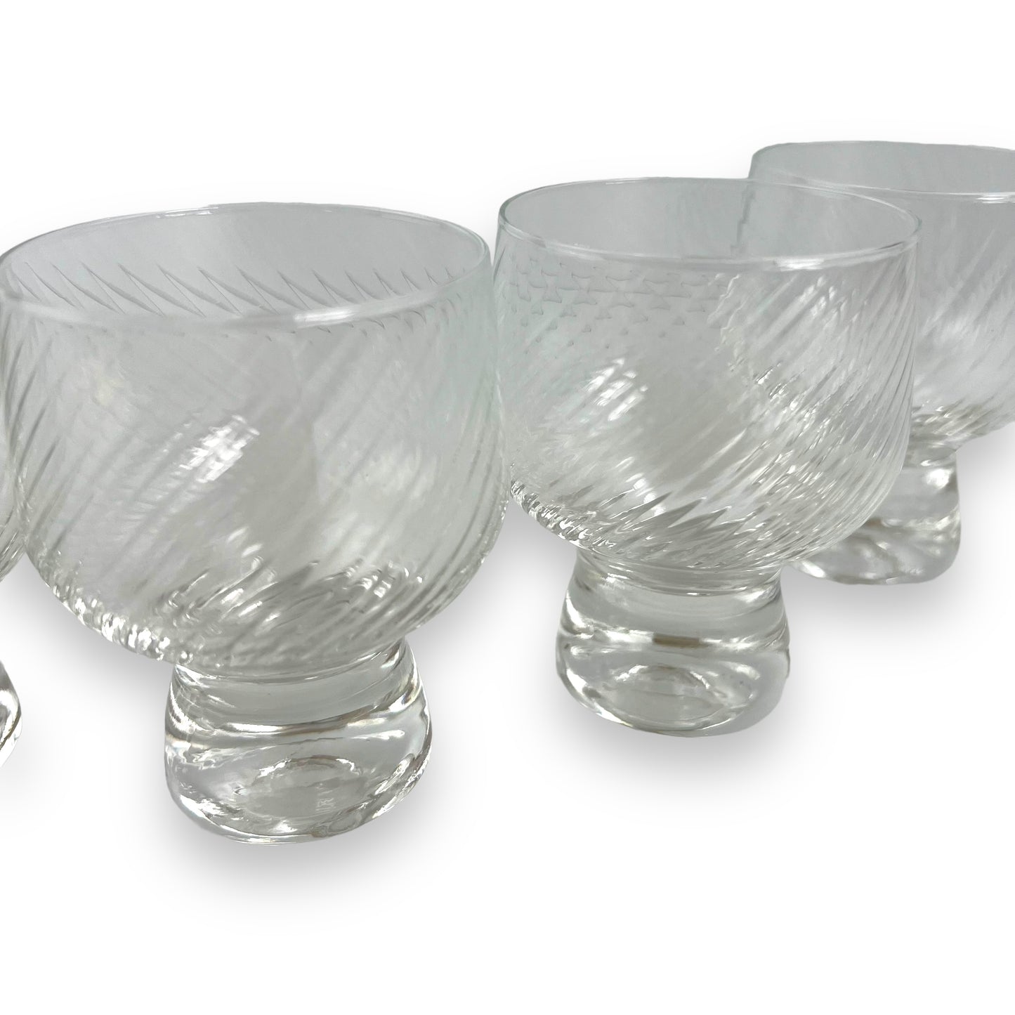Crown Corning “Regis” Swirl 8.5cm tall glass set of 6
