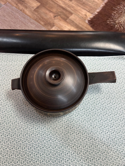 Denby Arabesque Lidded Casserole Pot – Mid Century Stoneware Cooking Dish