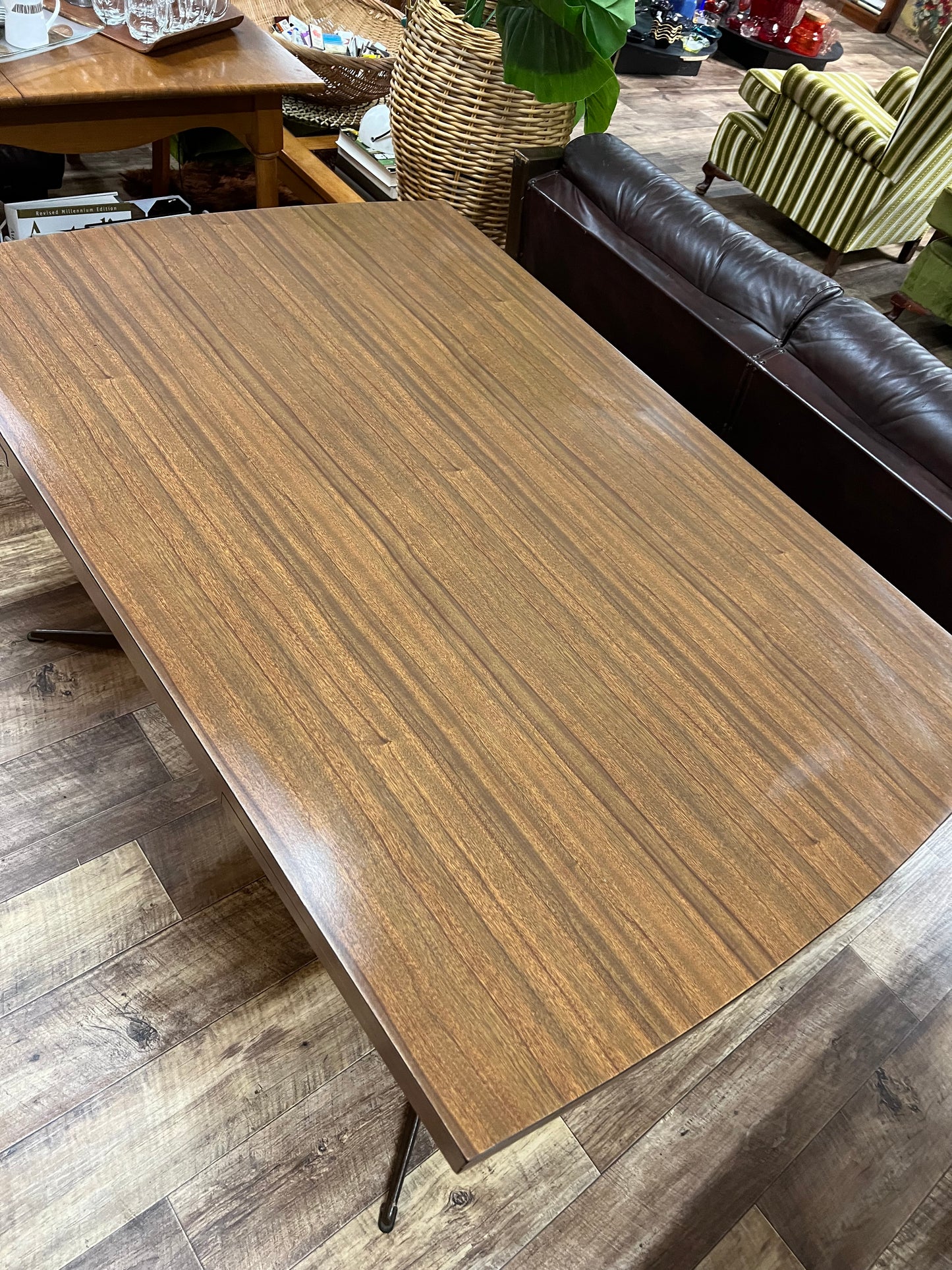 Brown laminate drop leaf Extendable dining table