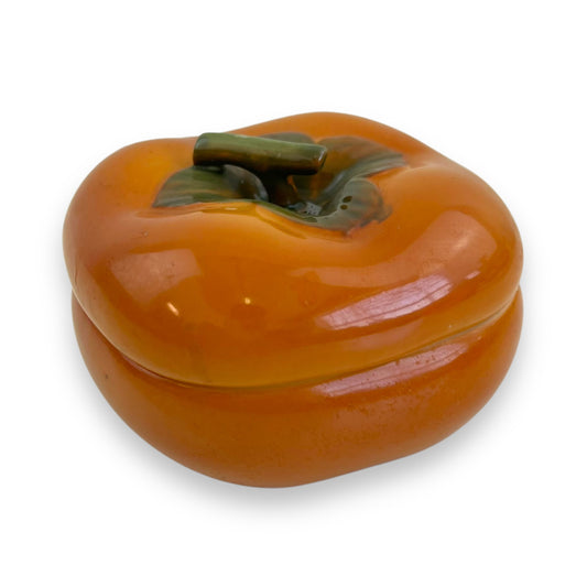 Orange pepper condiments dish with lid