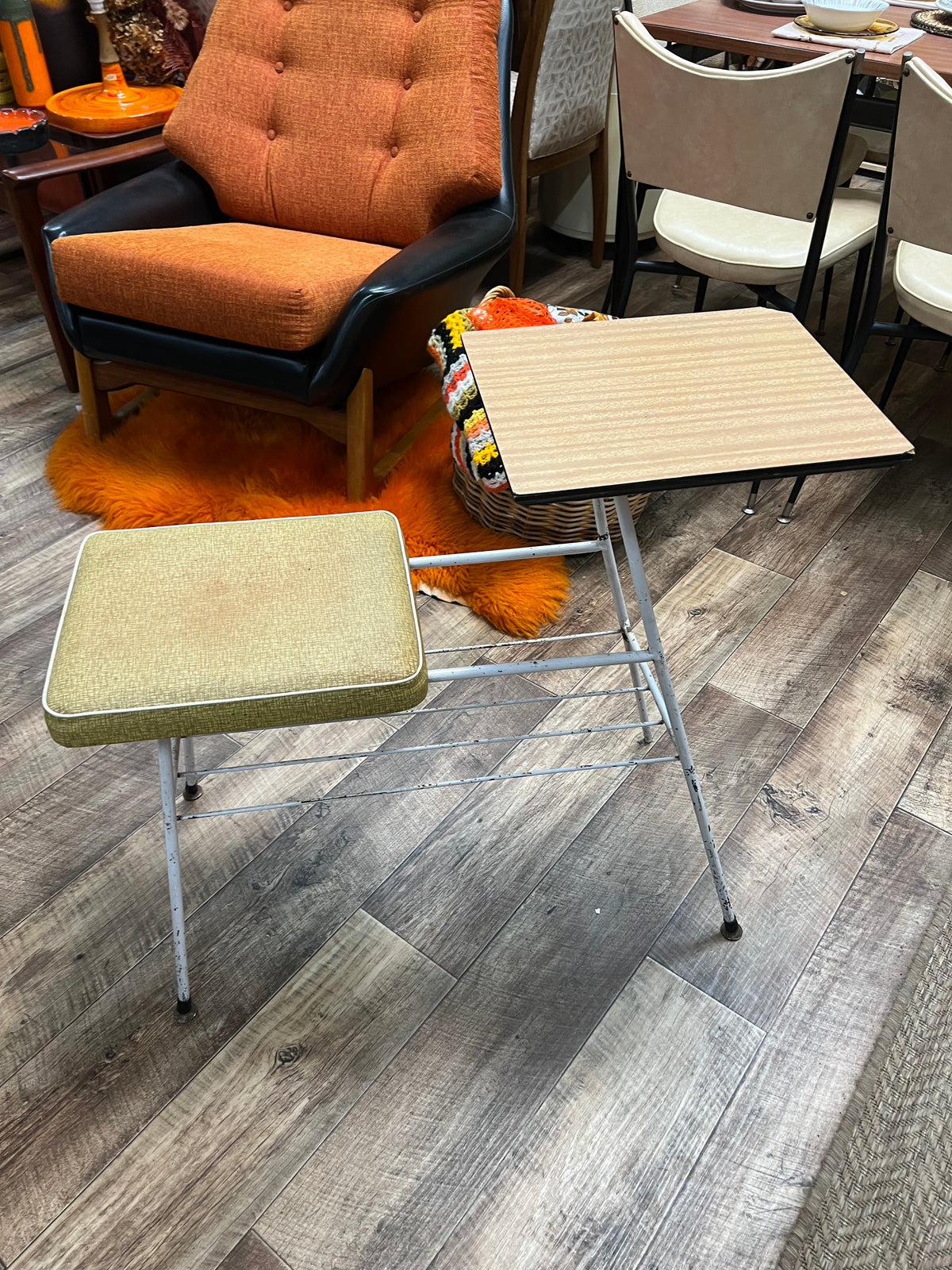 Telephone Table with Vinyl Seat