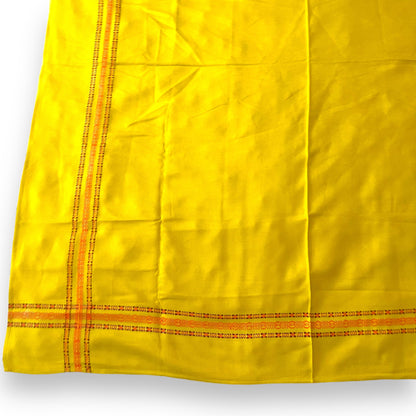 Retro Mustard Yellow With Orange striped pattern border tablecloth