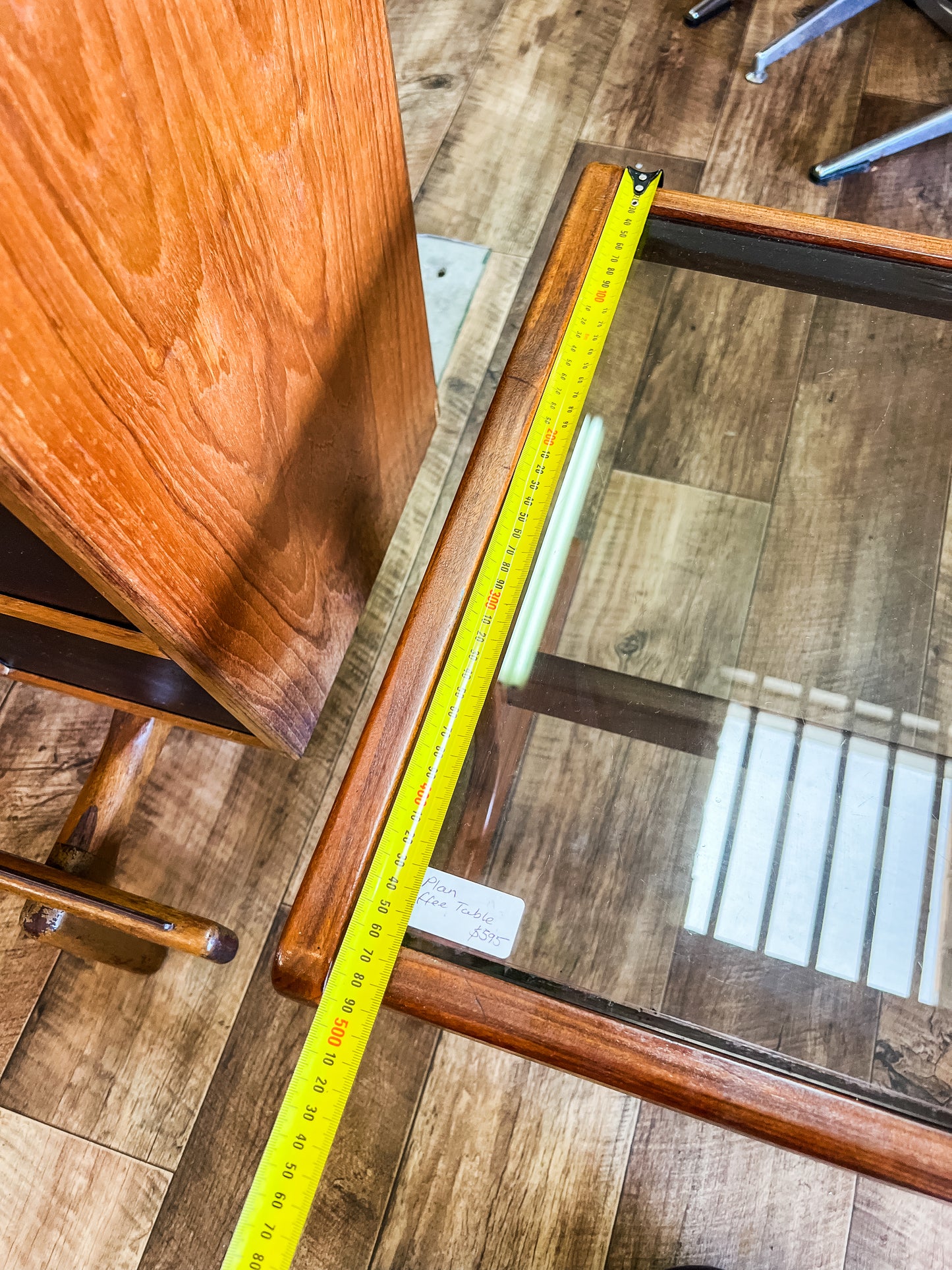 G Plan Teak Coffee Table with Smoked Glass & Ceramic Tile Inlay – 1960s