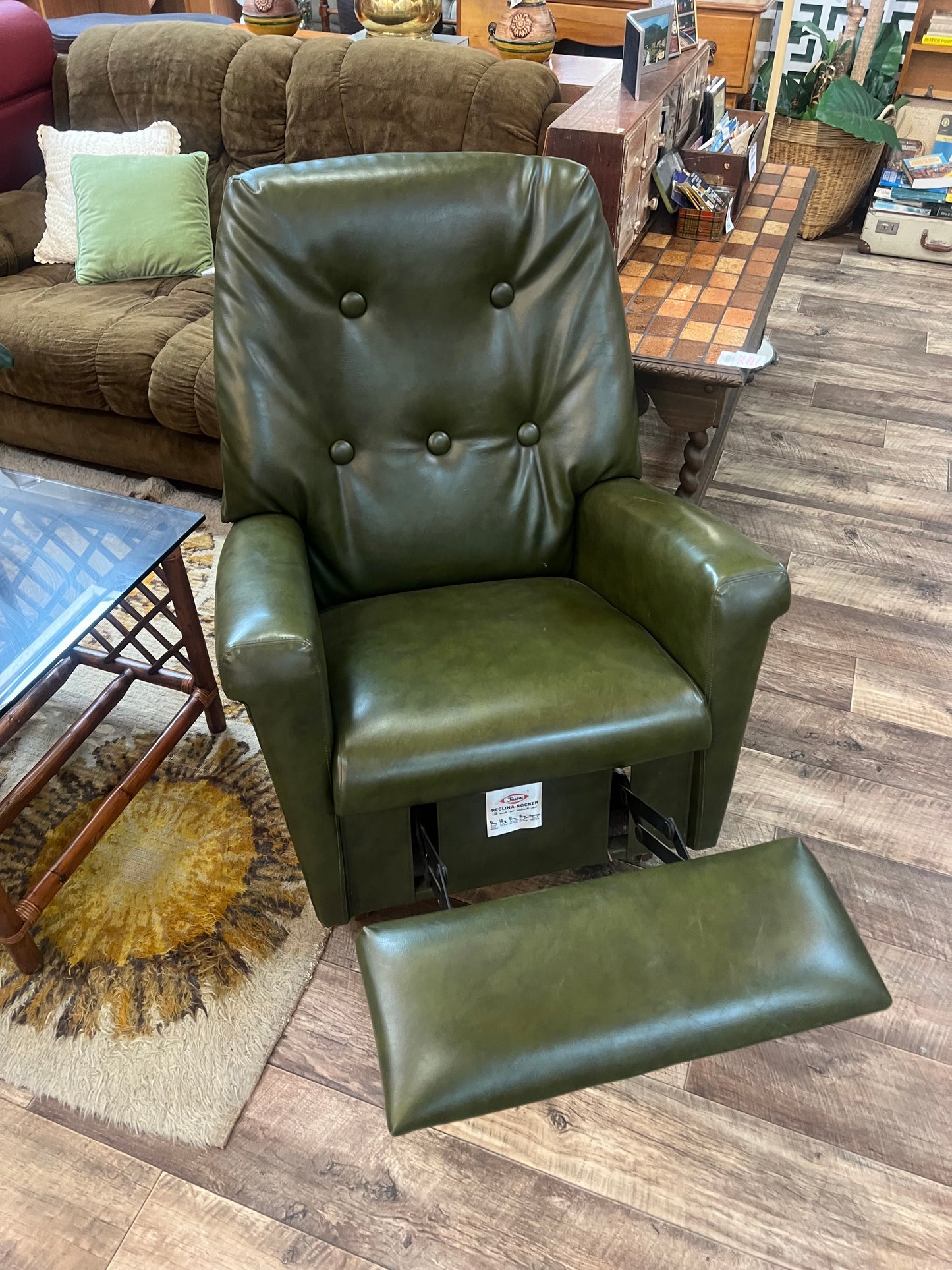 Jason Reclina-Rocker Olive Green Recliner Chair