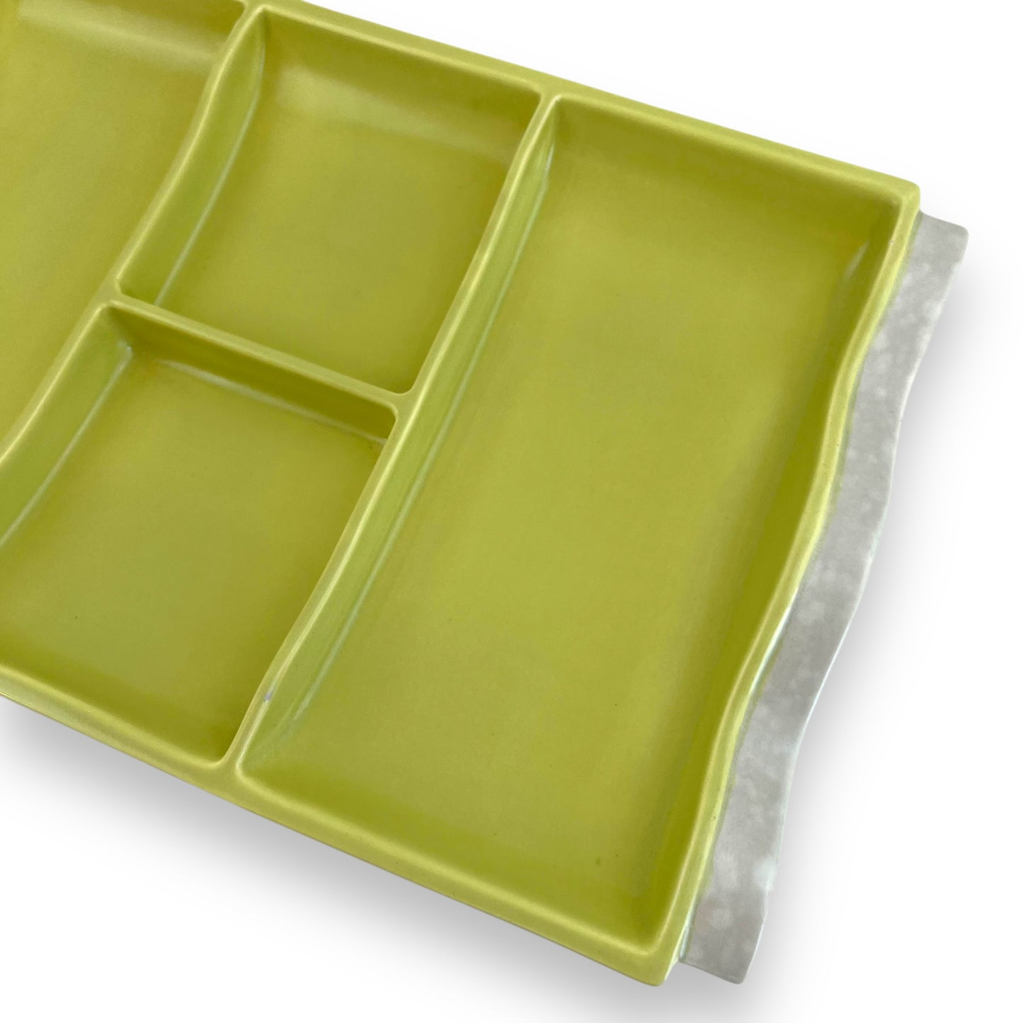 Poole Pottery Divided Serving Tray Plate – Green Mid-Century Ceramic Platter, England